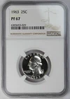 1963 NGC PF PR 67 United States / American 25c Washington Quarter