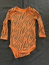 Kyte Baby NWOT? Black/Orange Tiger Stripe Long Sleeve Bamboo Bodyshirt-12-18Mos