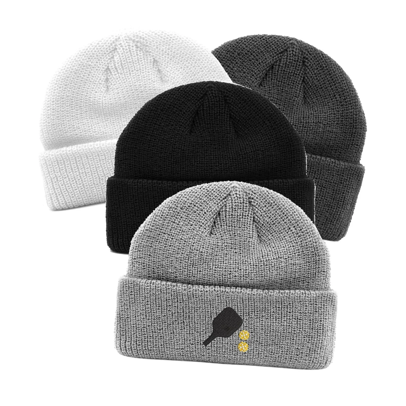 Pickleball embroidered dock docker beanie hat, Pickleball dock docker beanie
