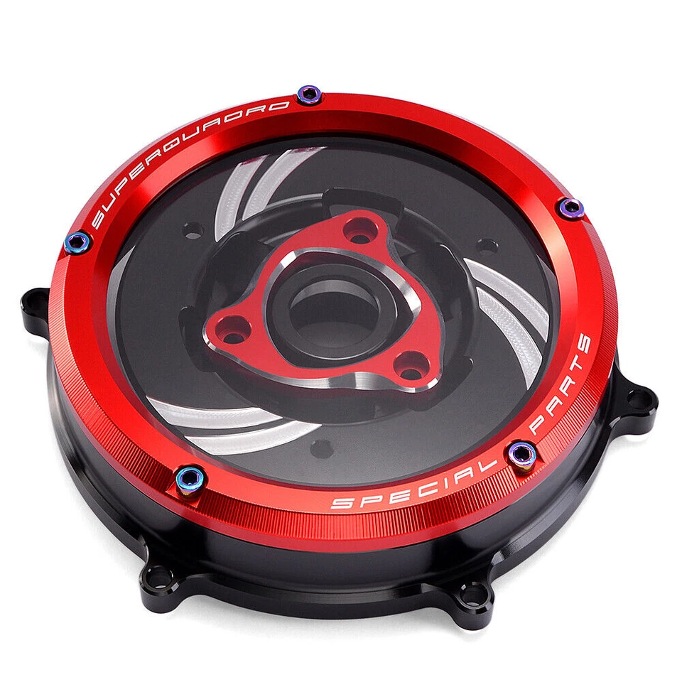For Ducati 1199 959 Panigale V2 CNC Racing Clear Clutch Cover & Spring Retainer - Image 3 of 4