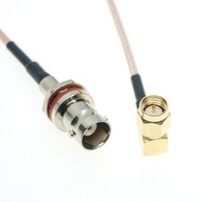SMA Male Right Angle 90-Degree to BNC Female Bulkhead Pigtail Coax Cable RG316