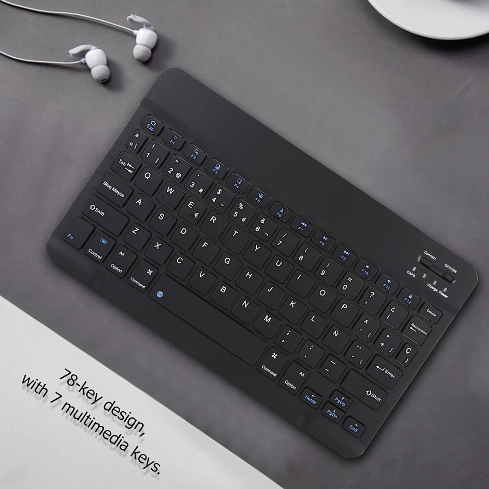 Wireless BT Keyboard 3.0 Spanish Portable Touchpad Mini Black Keyboard BE - Image 3 of 4