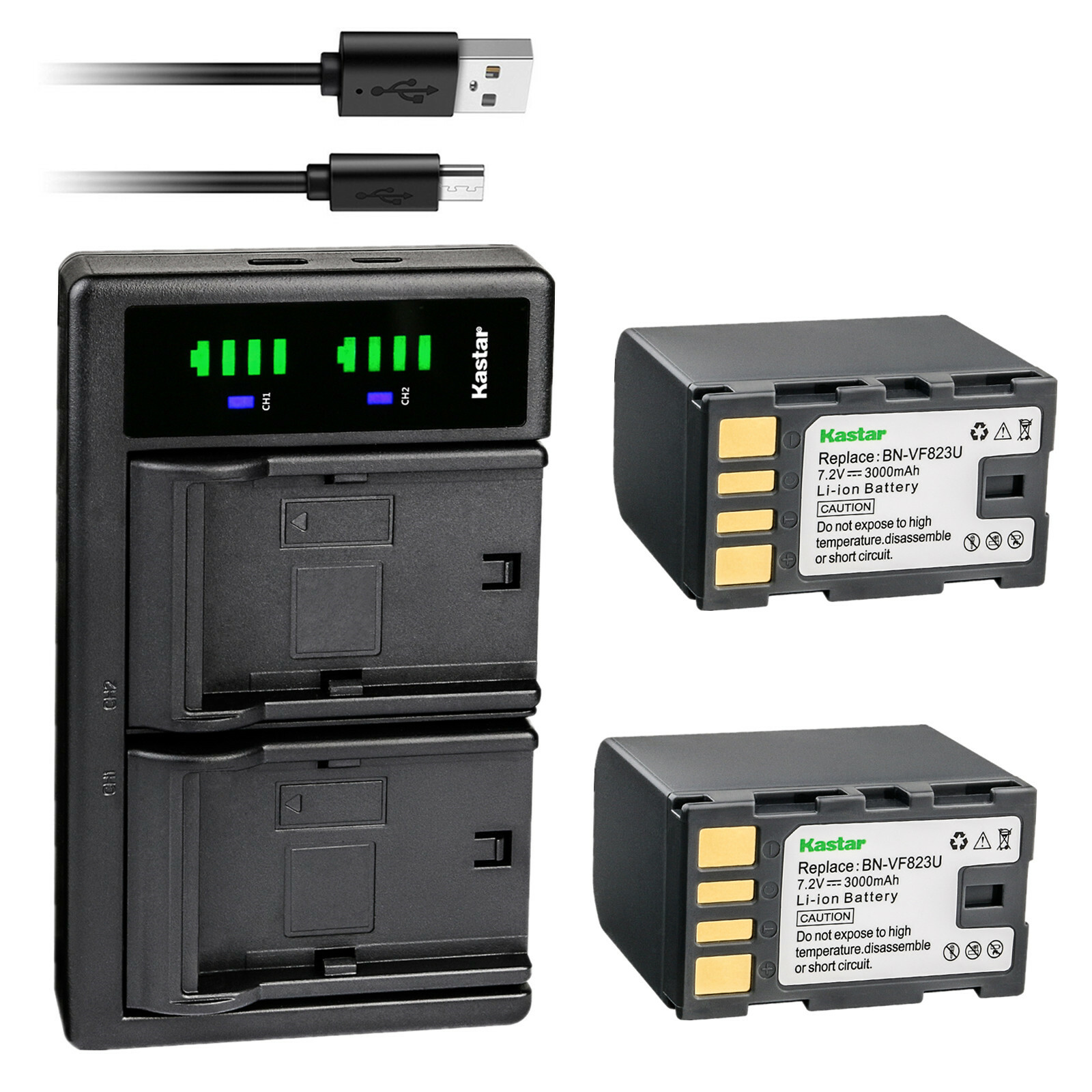 Kastar Battery LTD2 Charger for JVC BN-VF823 & GZ-MS120B GZ-MS120BUS GZ-MS120R