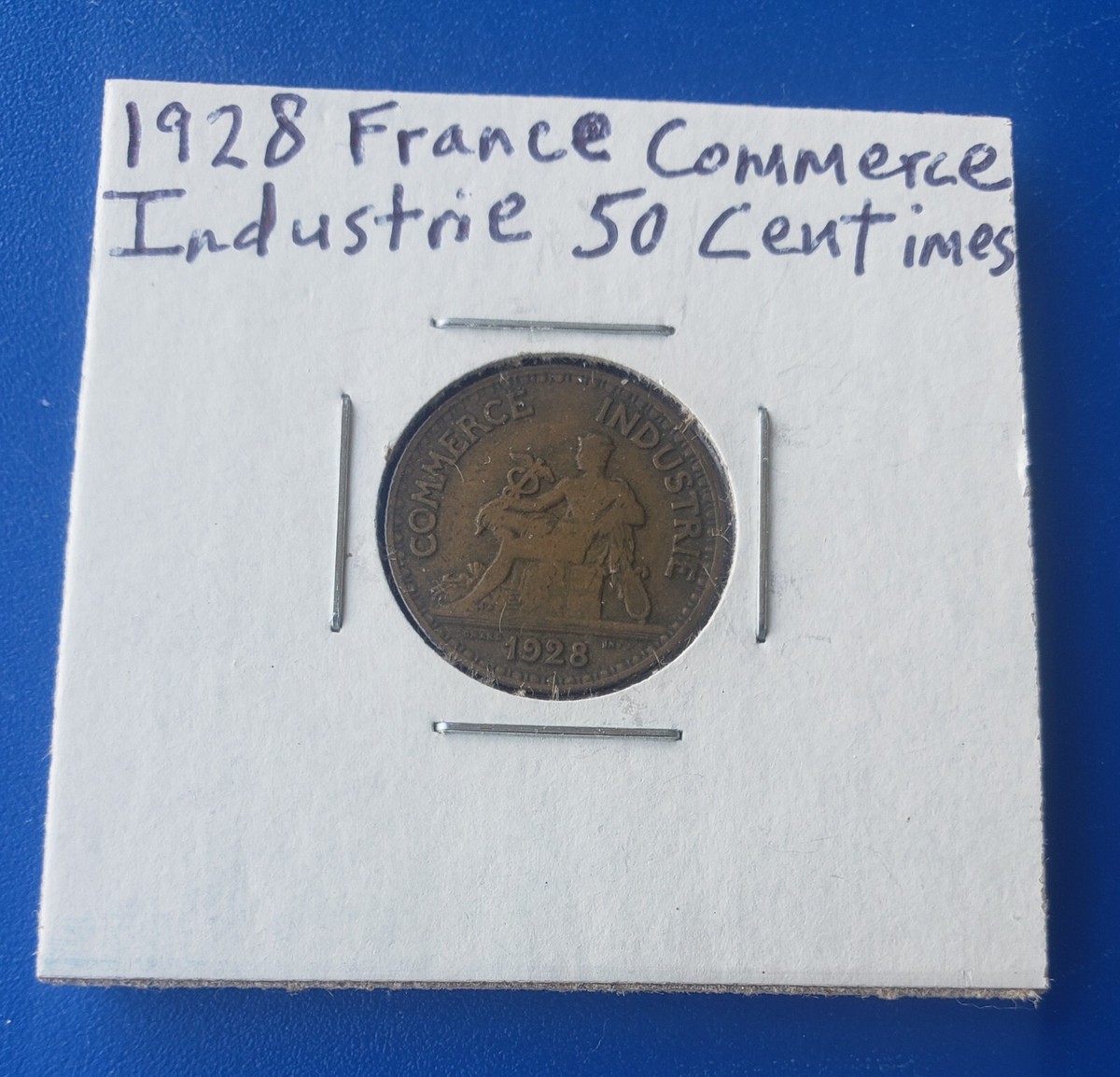 1928 France Commerce Industrie 50 Centimes Coin