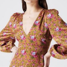 LoveShackFancy Floral Kinnear Midi Dress Ruby Goldmine NWT $595 Women’s Size 2
