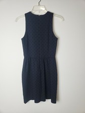 J. Crew Polka Dot Ponte Dress in Black Velvet Stretch Size XS