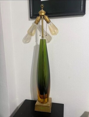 Flavio Poli Murano Glass Table Lamps Set Of 2 
