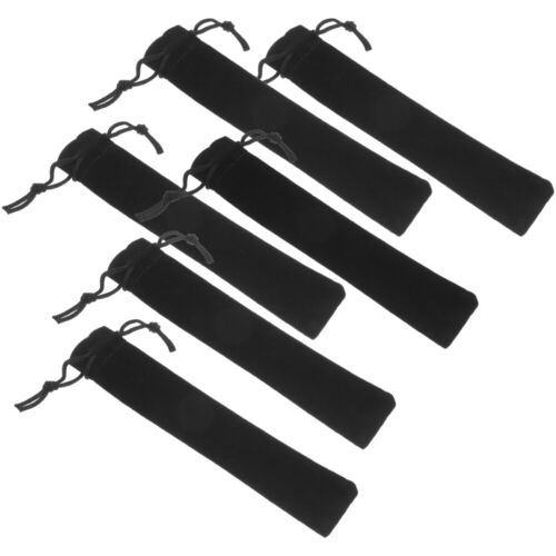 Mini Drawstring Pencil Bag 25pcs Black Pouch Pen Case for Students Artists - Picture 1 of 12