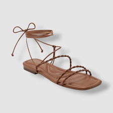 Marc Fisher Women's Brown Lakita Strappy Casual Flats Sandals Size 6.5M