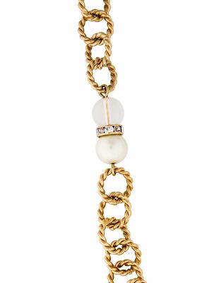 kate spade NY Necklace Gold Chain Pearl Crystal mob designer long dressy  wife