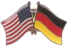 USA American German Friendship Flag Bike Motorcycle Hat Cap lapel Pin 