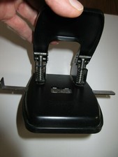 SPARCO Black 2 Hole Paper Punch Office Heavy-Duty with Gauge Guide