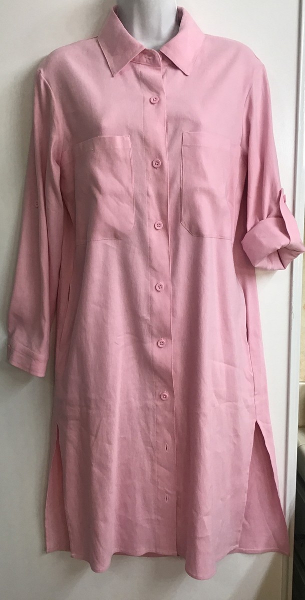 pink long sleeve button up dress Pink Tunic Dress,long Kaftan Linen Dress,long Sleeve Dress,linen Shirt Dress,ruffle Dress,elegant Dress,women Dress Plus Size Clothing