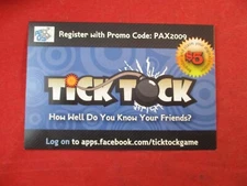 Tick Tock Ubisoft PAX Promo Flyer Handout Ad Card