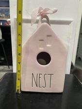 RAE DUNN ARTISAN BY MAGENTA PINK CERAMIC BIRD HOUSE NEST