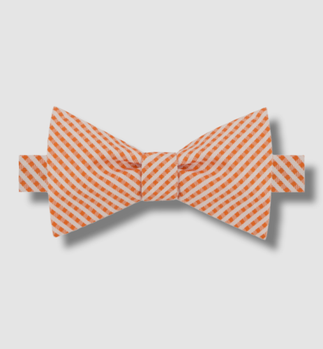 $48 Tommy Hilfiger Men's Orange Rockaway Gingham To-Be Tied Bow Tie - Foto 1 di 1
