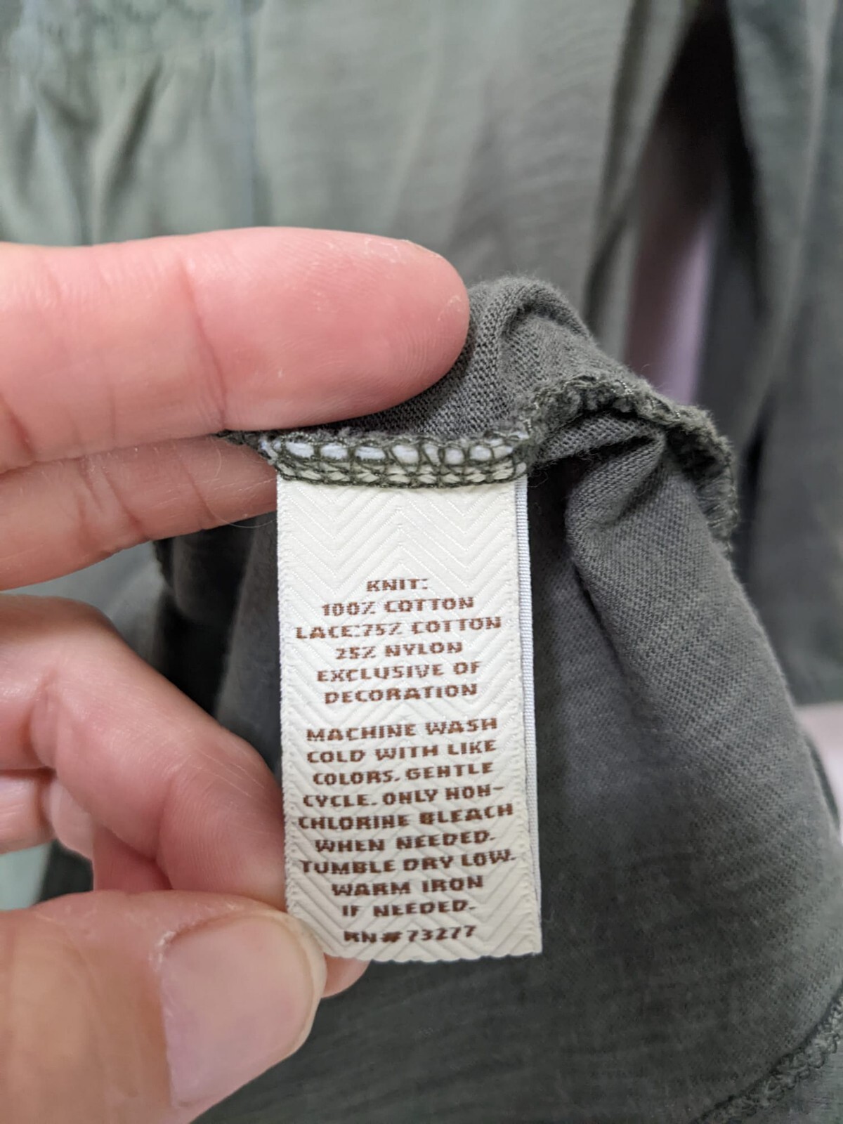 Sonoma Green Peasant Style 3/4 Sleeve Lace Accent Size Large RN73277 eBay