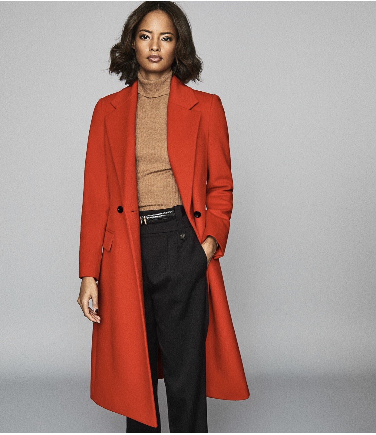 Reiss SABEL Red Wool Blend Coat NEW 