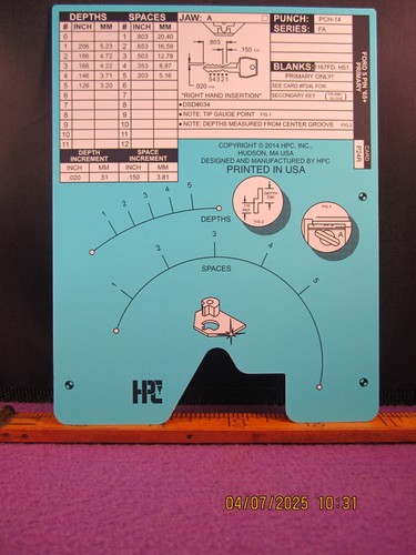 HPC 1200 KEY PUNCH CODE CARD P 24R ( FORD 5 PIN 65+ PRIMARY ) BRAND NEW ...