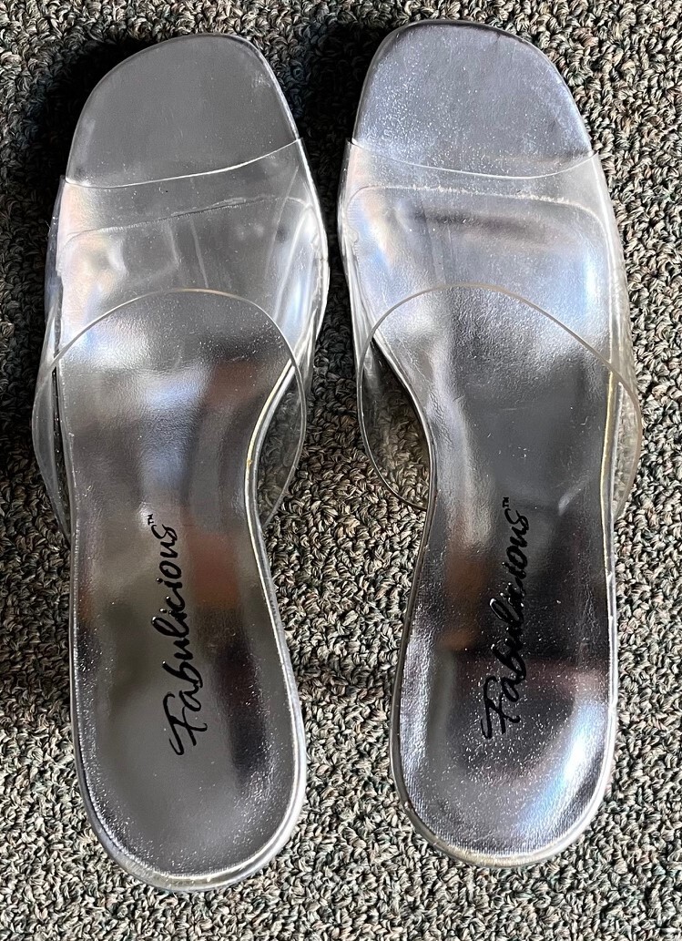 Fabulicions Clear Lucite women heels shoes us size Uk