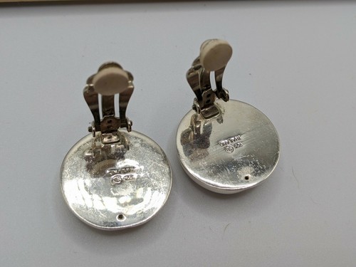 Sterling Silver 925 SU Round Clip-on Earrings (8.94g) - Picture 4 of 6