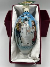 Old World Christmas Ornament Old-Fashioned Snowman 5" Hand Painted Inside Art