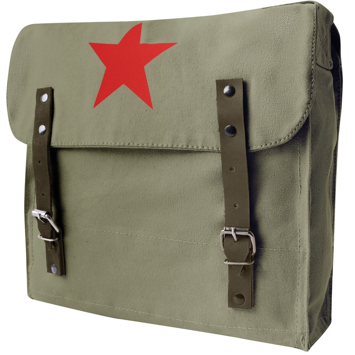 Vintage Olive Drab Canvas Medic Red Star Military Army Style