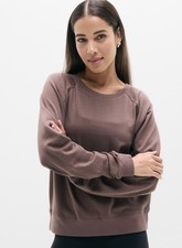 Athleta Airy cotton crew sweatshirt- xxs- driftwood- nwot-