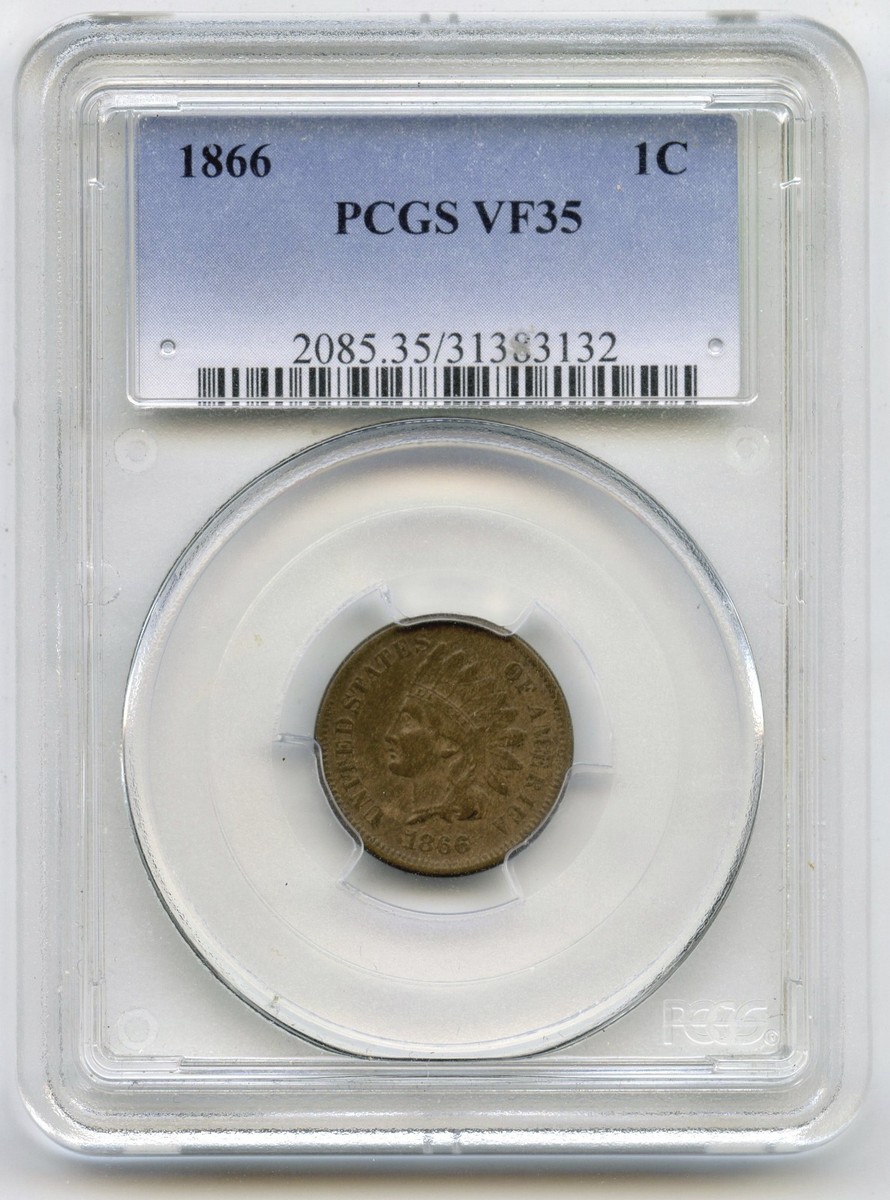 1866 Indian Head Cent Penny PCGS VF35 Certified - Q552 | eBay