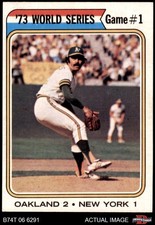 1974 Topps #472 Darold Knowles 1973 World Series - Game #1  7 - NM