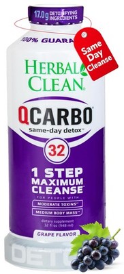 Herbal Clean Qcarbo32 Same Day Detox Cleanse Drink 32oz Grape Full Body Cleanse