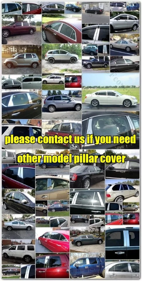 Cubierta de puerta con moldura de pilar cromado poste espejado para Acura TSX 2008-2015 6 PIEZAS/juego Foto 2 de 4