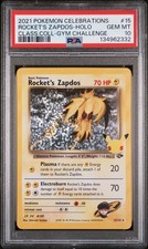 PSA 10 Rocket's Zapdos 15/132 Holo Pokemon Celebrations Classic Collection Card