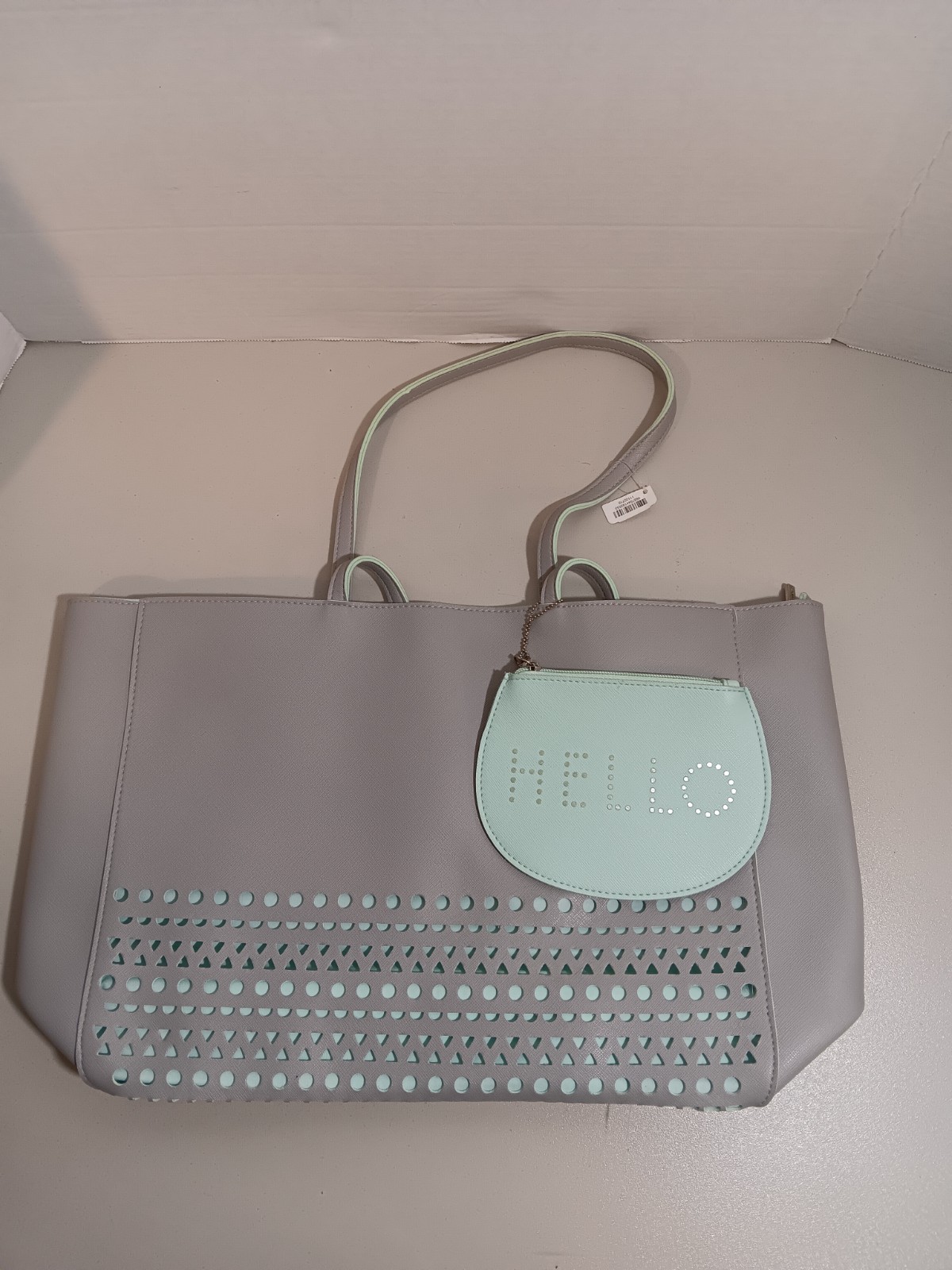 Bath & Body Works Gray Tote Bag with Mint Case 11x15in $45 Value