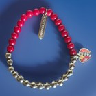Vintage Vera Bradley Bracelet Red Bead Gold Bead Heart Signed — photo 1