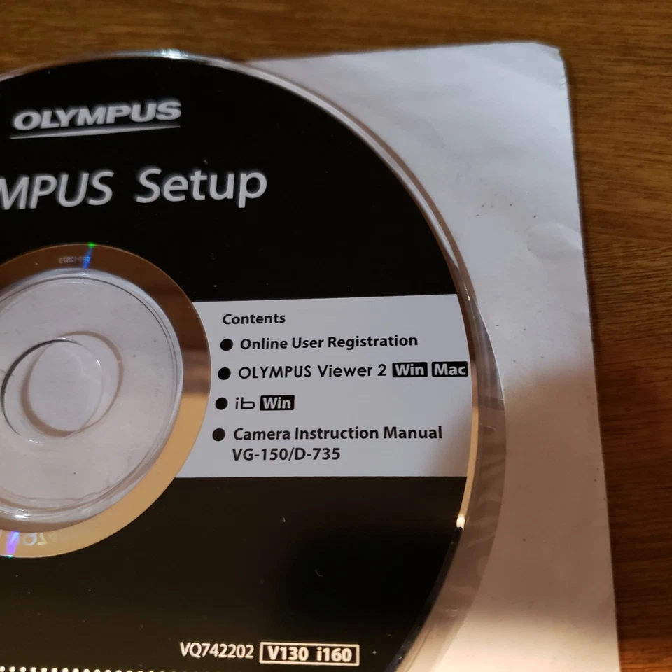 Manual de usuario de configuración Olympus CD Rom para Win Mac para cámara VG-150 / D-735 Foto 3 de 4