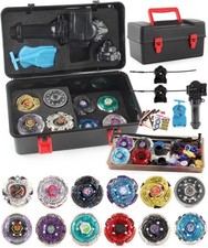 Battling Top Toy Set 12 Spinning Tops 3 Launchers Metal Fusion Gyro Game with...