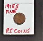 1918S   FINE   LINCOLN  CENT     FINE   1918S    /   RS COINS #30C  FREE SHIP !
