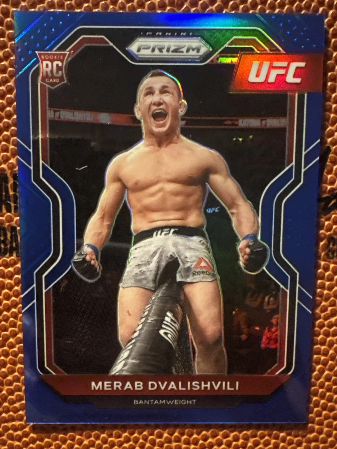 2021 Merab Dvalishvili ROOKIE UFC PANINI PRIZM BLUE PRIZM REFRACTOR SP #d 55/199