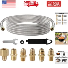 36 FT Propane Hose Extension High Pressure Braided Propane Hose Propane Gas L...