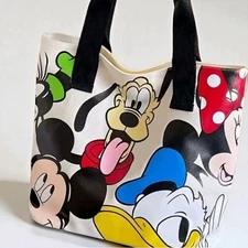 Disney Mickey Mouse &Friends Cartoon Zipper Canvas Shoulder Bag One-Sided Print 