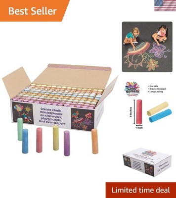 Jumbo 126-Piece Sidewalk Chalk Set - Perfect for Outdoor Creativity and Play