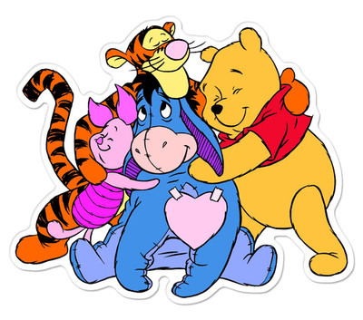 Winnie the Pooh Group Sticker Decal XV