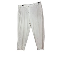 J. Jill linen blend pants stretch white cropped pull on elastic waist Sz M P