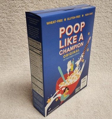 Poop Like A Champion Ultra High Fiber Breakfast Cereal 9 oz Non GMO Aug 2025