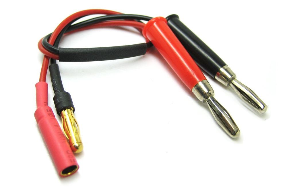 Etronix 4.0mm Connector Charger Cable ET0813 4mm bananna bullet plug 10cm 22awg