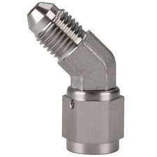 4AN Male to 4AN Female 45 Degree Swivel Adapter, Stainless Steel Brake Coupler