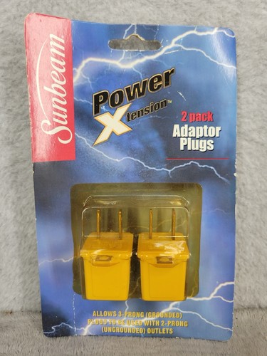 Sunbeam Power Xtension 2 Pack Adapter Plugs 3 Prong to 2 Prong Converters
