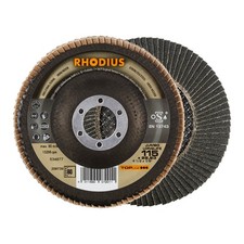 RHODIUS TOPline JUMBO LONGLIFE EXTENDED F&auml;cherschleifscheibe 115 x 22,23 mm K80