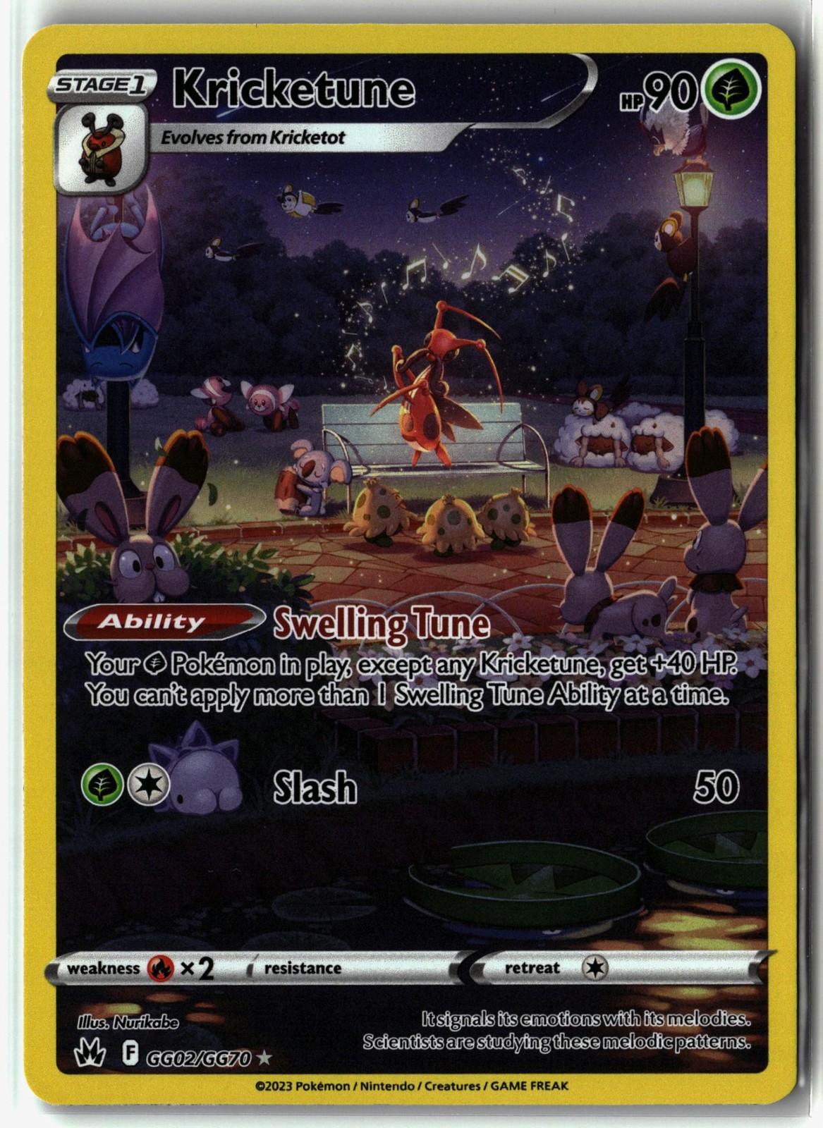 Kricketune ⭐️ GG02/GG70 Holo Crown Zenith Galarian Gallery Pokemon NM